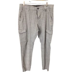 Men's Plaid Gray Cargo Pants - Tailored Casual